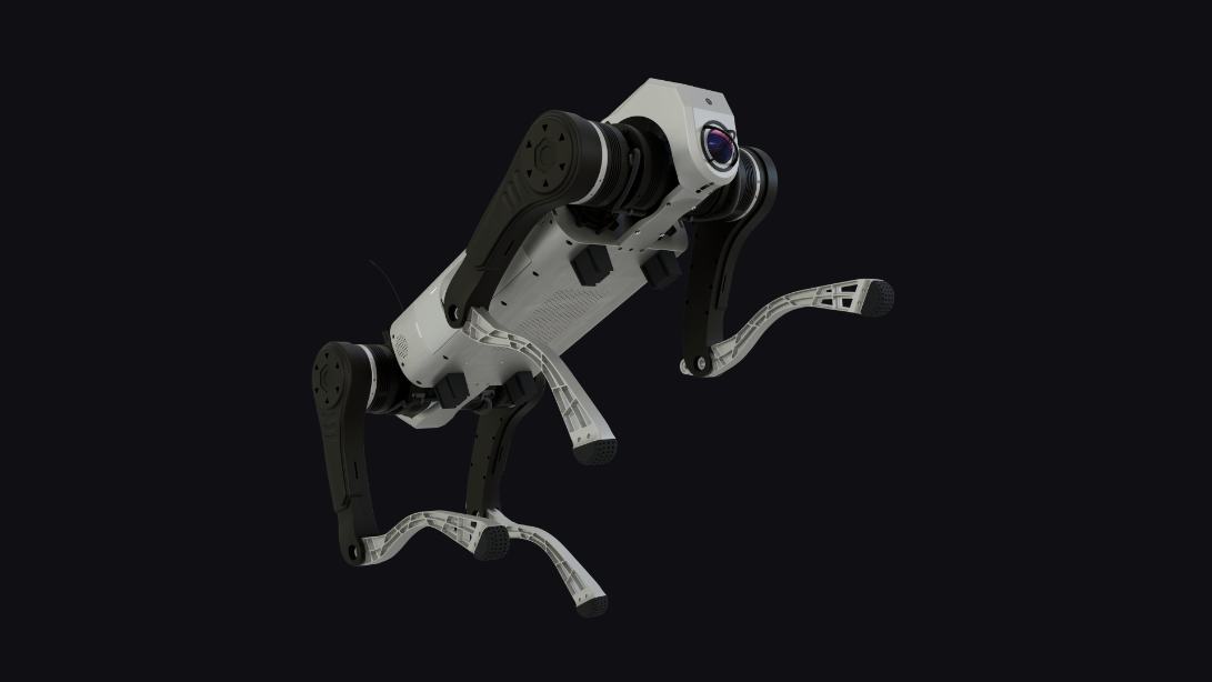 Mangobot D1 Max Pro quadruped robot seen from the front