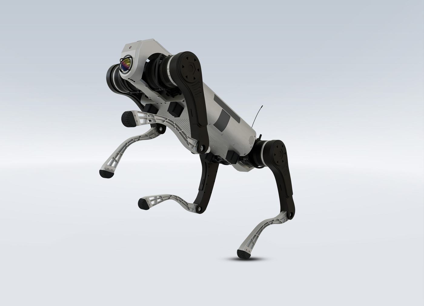 Mangobot D1 Max Pro quadruped robot moving at speed