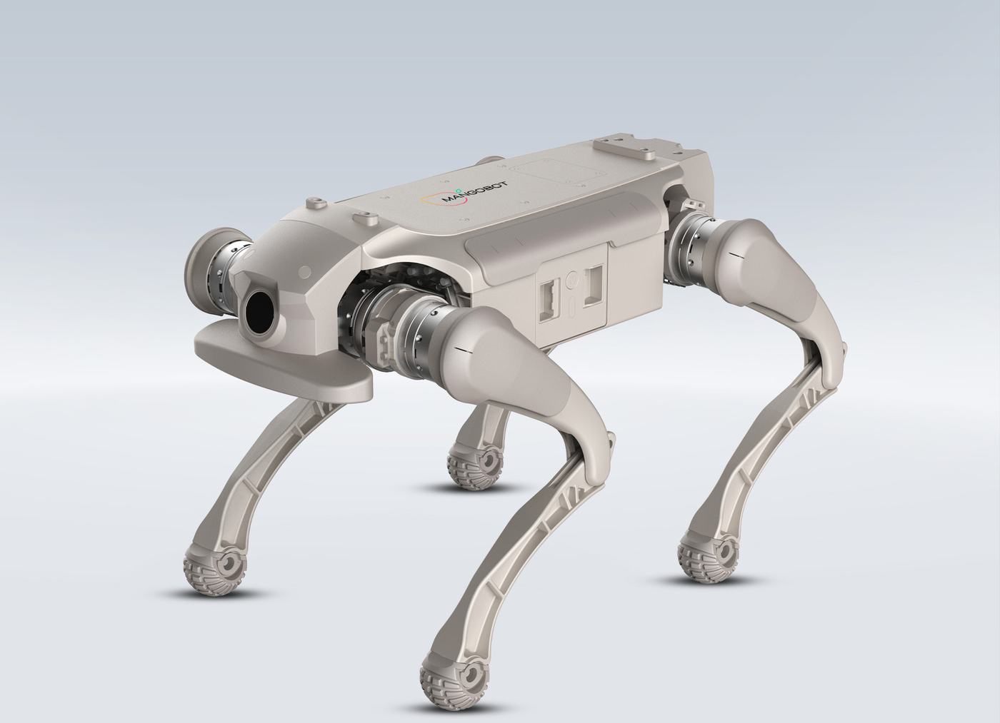 Mangobot D1 Ultra quadruped robot in side profile