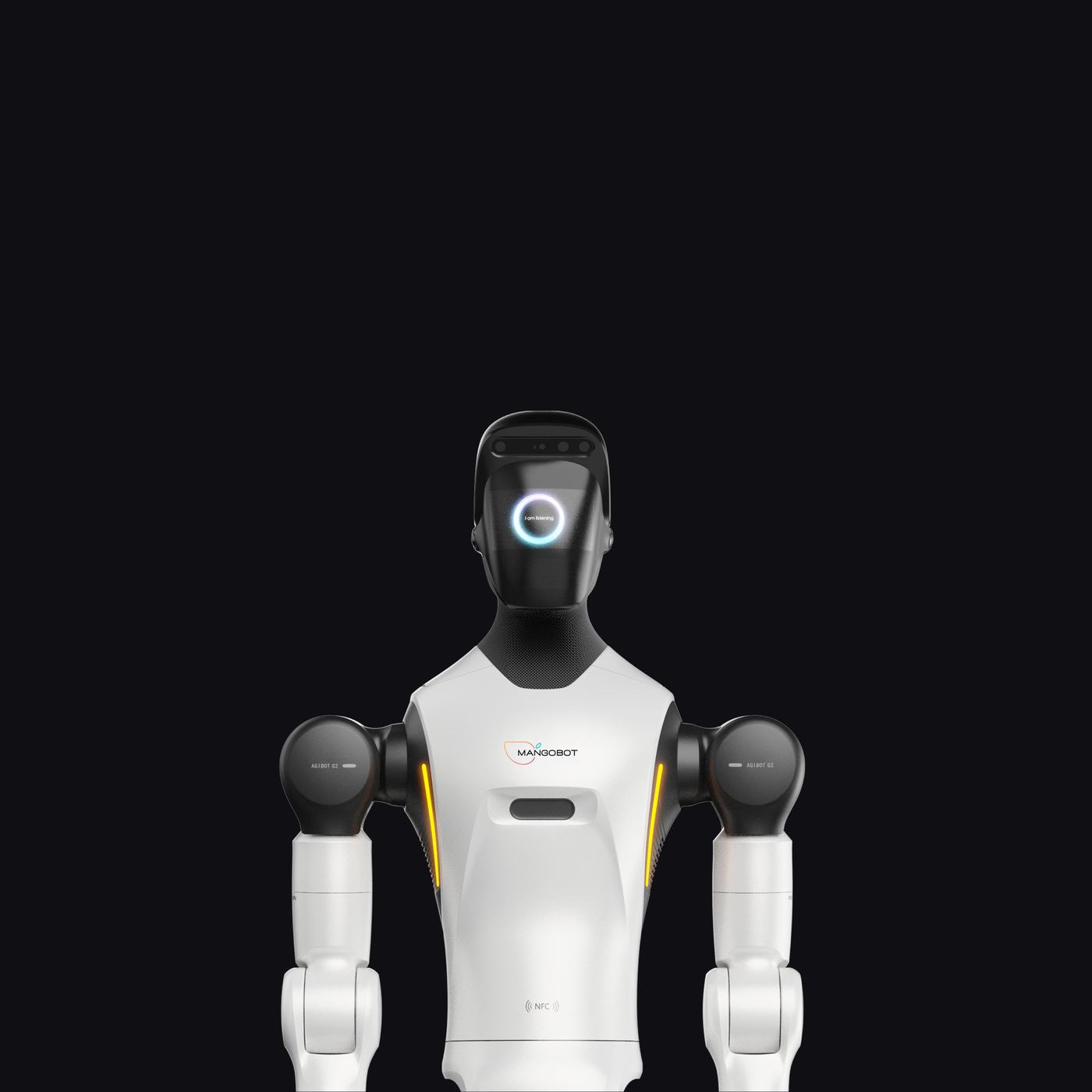 Mangobot G2 humanoid robot seen from the front