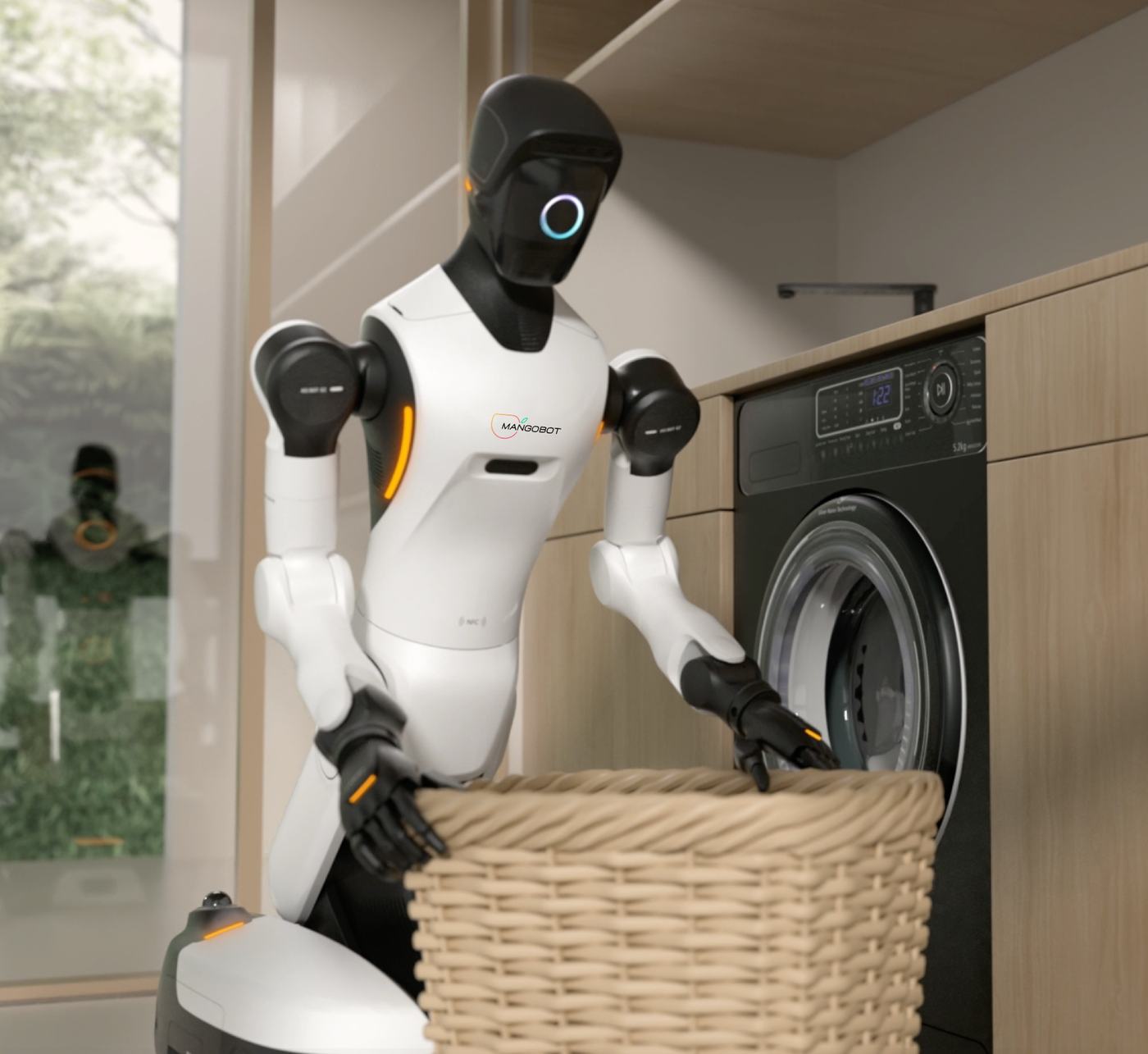 Mangobot G2 humanoid robot handling a household task