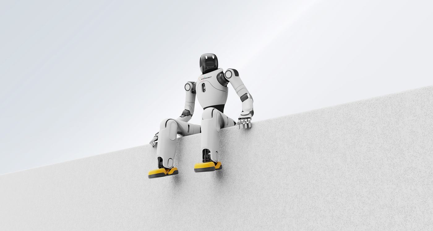 Mangobot X2 Ultra humanoid robot on a pale incline